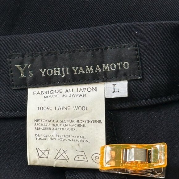 Vintage 90s, Y’s Yohji Yamamoto Dark Navy wool midi‎ skirt, Size L - Picture 3 of 13